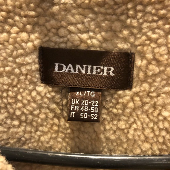 Danier Vintage Dark Brown Leather Sherpa Lined Jacket XL - Picture 5 of 14